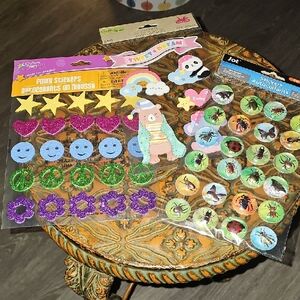 LOT of 3 New packages of stickers, Colorful Designs.